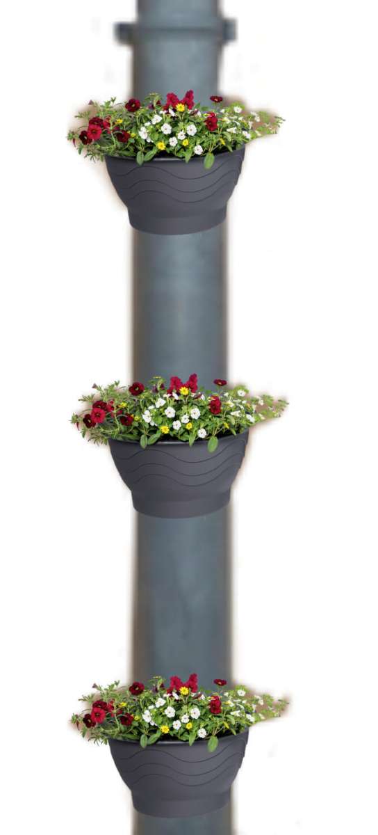 2x Blumentopf für das Regenwasser- Fallrohr